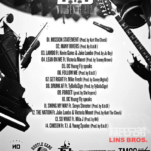 B.o.B   ‘No Genre 2′ Mixtape封面+歌曲名单 (图片)