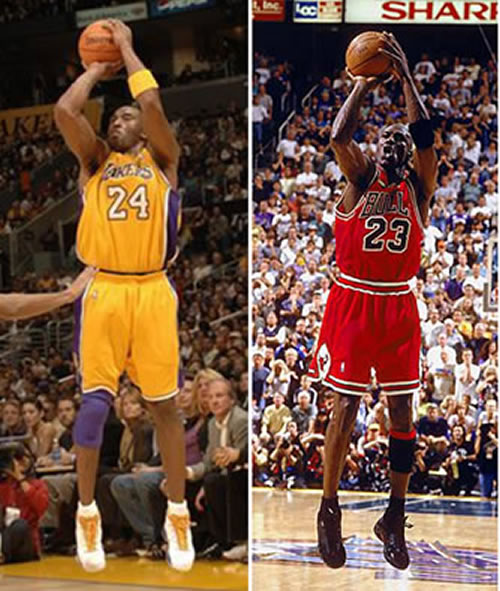 篮球之神乔丹和神的儿子科比拥有相同基因..无数个篮球动作一模一样 (13张照片对比/Pt.2)