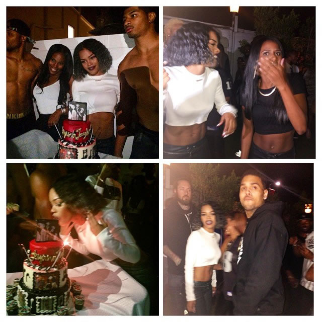 自由的生活就是棒..Chris Brown带着爱人Karrueche助阵Kanye女艺人Party (照片)