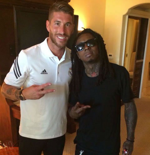 Lil Wayne会见足球豪门皇家马德里队球星拉莫