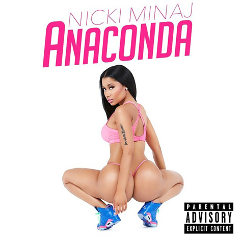 秀大臀! Nicki Minaj下面基本没穿非常勾引..新单曲Anaconda官方封面 (照片)