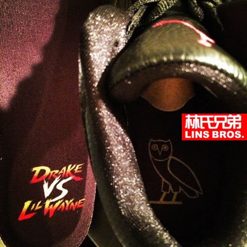 Craaaaaaaaazy! Drake展示Drake vs Lil Wayne主题乔丹OVO合作球鞋 (照片)