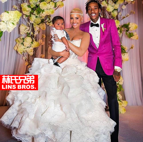 Wiz Khalifa & Amber Rose庆祝结婚一周年纪念日..第一次发布官方婚礼照片 (3张)