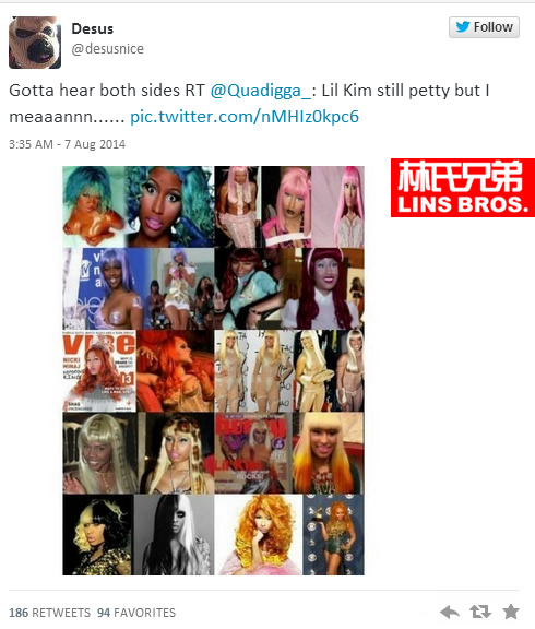再来一轮轰炸! Twitter不让Lil Kim活..她再次攻击Nicki Minaj后又被冷嘲热讽 (照片/截图)