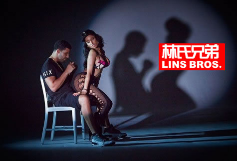 性高度! Nicki Minaj把手放在Drake下体敏感处..把女人性服务男人搬到台面上..跳Lap Dance (照片)