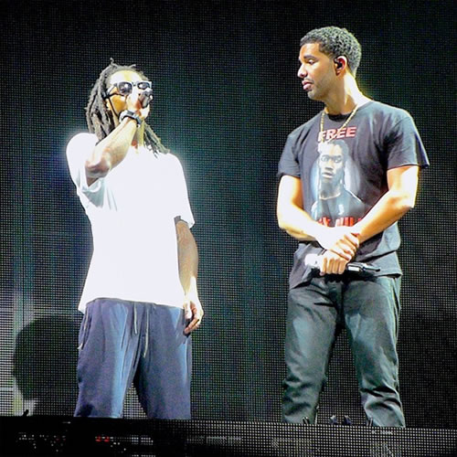 Lil Wayne开始落后..Drake vs. Lil Wayne联合Battle演唱会徒弟领先 (8张照片)