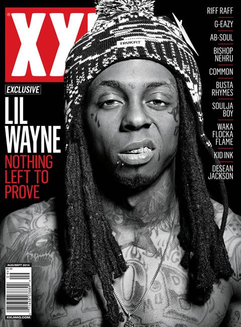 Lil Wayne登上XXL杂志封面..黑白风格..夏天很冻戴上绒线帽 (照片)