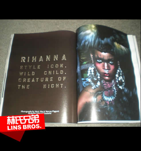 “野人” Rihanna登上W Magazine杂志封面，非常野 (图片/8张照片)