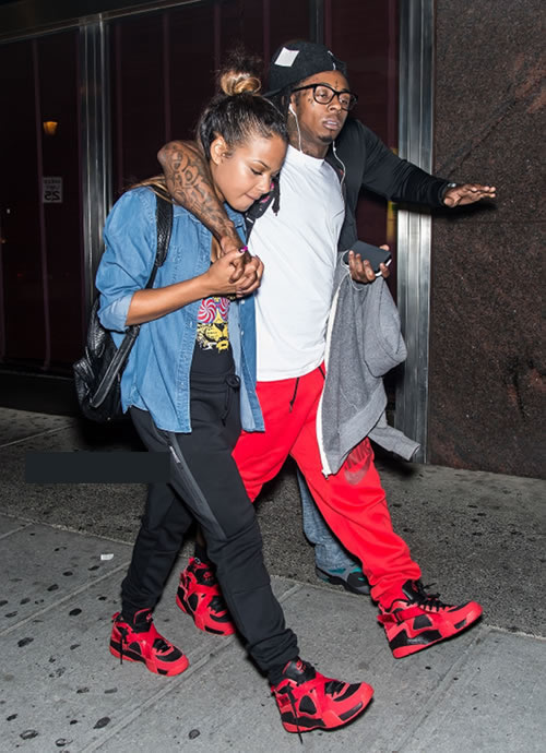 勾肩手牵手见过没? Lil Wayne和绯闻女友Christina Milian示范甜蜜..鞋子还是情侣款的 (4张照片)