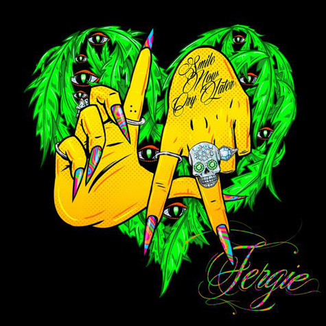 比出LA手势, 麻叶心..黑眼豆豆女主唱Fergie回归发布新单曲L.A. LOVE (la la) 封面 (图片)