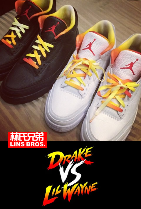 Drake揭露新款合作Air Jordan鞋子..颜色灵感来自Drake Vs. Lil Wayne演唱会 (照片)