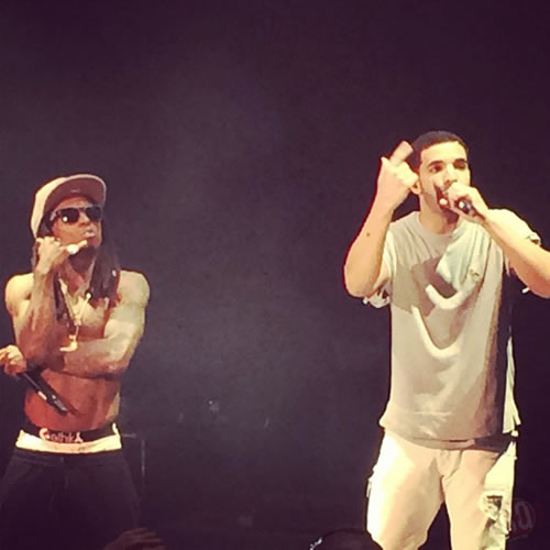 Drake追了一分..Lil Wayne和徒弟在Mountain View举行演唱会 (照片)