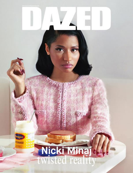 爆乳的Nicki Minaj登上Dazed杂志封面..两张时尚封面风格完全不同 (照片)