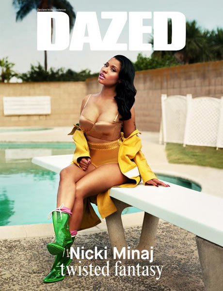 爆乳的Nicki Minaj登上Dazed杂志封面..两张时尚封面风格完全不同 (照片)