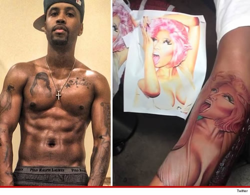 Nicki Minaj看上去恢复单身状态? 她的男友擦掉3处Nicki纹身(2处大面积) (照片)