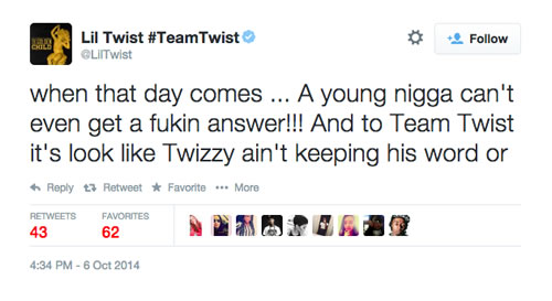到底出了什么问题?! 和Tyga一样..同事Lil Twist也公开抨击YMCMB..激烈程度超过Tyga (7张截图)