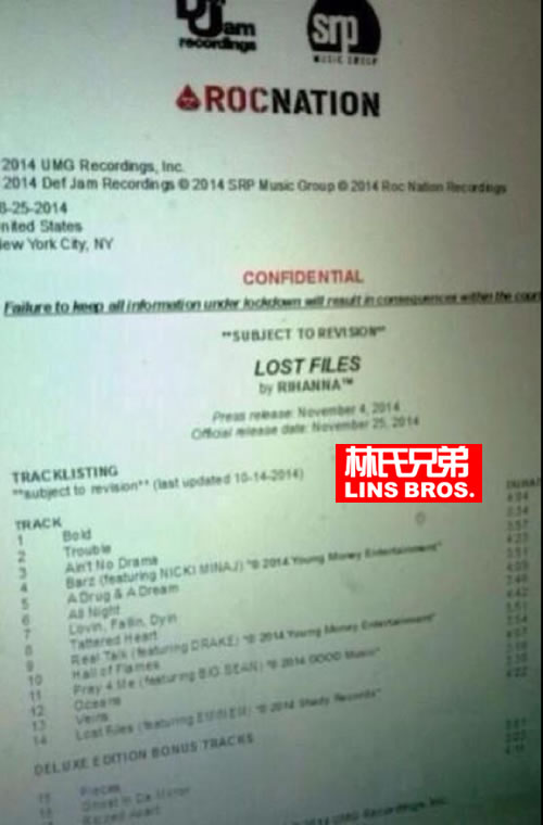真的假的? Eminem将客串Rihanna新专辑? 歌曲名为Lost Files? (照片)