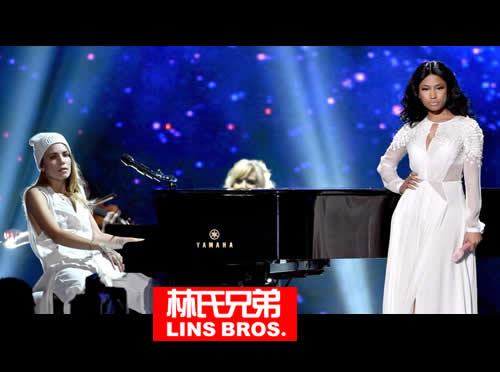 Nicki Minaj在AMA全美音乐大奖颁奖典礼和Skylar Grey同台表演新单曲Bed Of Lies (视频)