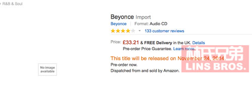 Beyonce这个月将发行同名专辑Beyoncé白金版..亚马逊的提前走漏风声 (照片/更正)