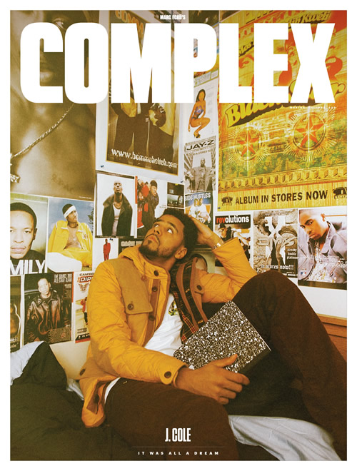 J.Cole登上Complex最新杂志封面，和他一起上封面还有他的一堆偶像：2Pac,Jay Z,Nas..(图片)