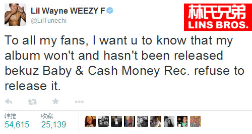 搞什么?! Lil Wayne也被挟持..公开多次严肃炮轰Cash Money厂牌..与大老板兄弟翻脸指责他们 (图片)