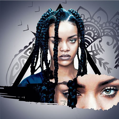 Rihanna登上i D杂志的音乐期刊封面..做这个发型得花很久时间 (4张照片)