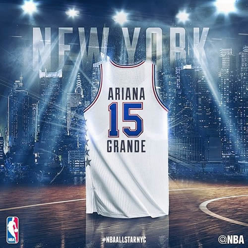 2015年NBA All Star全明星赛半场表演：Ariana Grande将在中场休息时表演