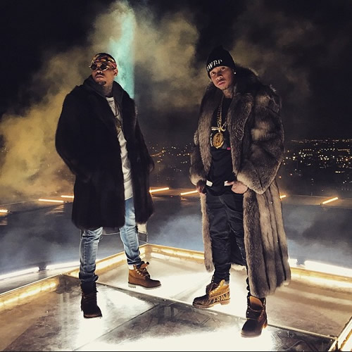 好兄弟品位一样..Chris Brown和Tyga都穿上皮草拍摄单曲Ayo官方MV..很贵 (照片)