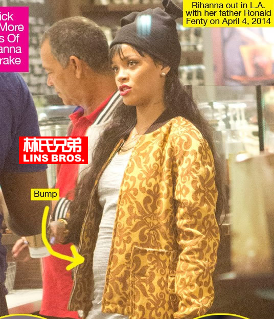 有报道说Rihanna怀孕了还用照片佐证..但这里我们进行了照片对比得出结论 (2014 Vs. 2015)