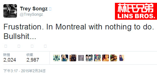 不幸的Chris Brown被加拿大政府拒绝入境牵连到了好兄弟Trey Songz..他很不爽 (图片)