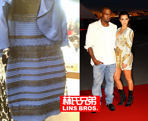 谁是色盲?! 卡戴珊和老公Kanye West也参与白金Vs.蓝黑裙子颜色大竞猜..答案出炉 (图片)