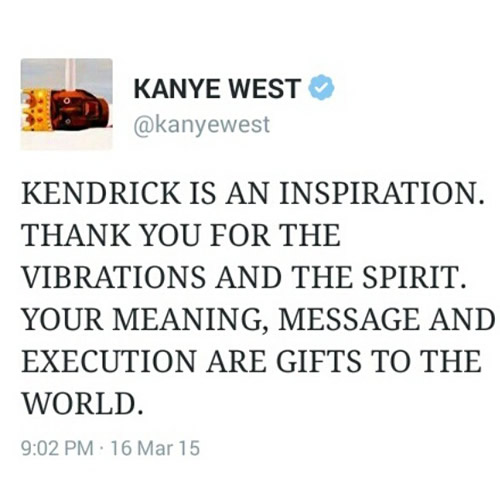 谁都醉了! Kanye West也在Kendrick Lamar新专辑发行后大力赞美..Kendrick会睡不着的 (图片)
