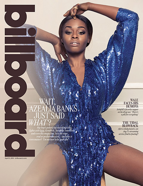 Billboard最新期刊封面迎来新客人..Sexy女说唱歌手Azealia Banks (照片)