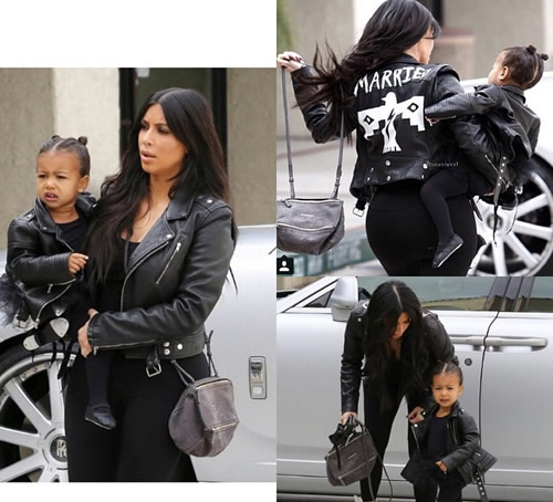 有其母必有其女..Kanye West女儿时尚得就像抱她的妈妈卡戴珊一样 (照片)