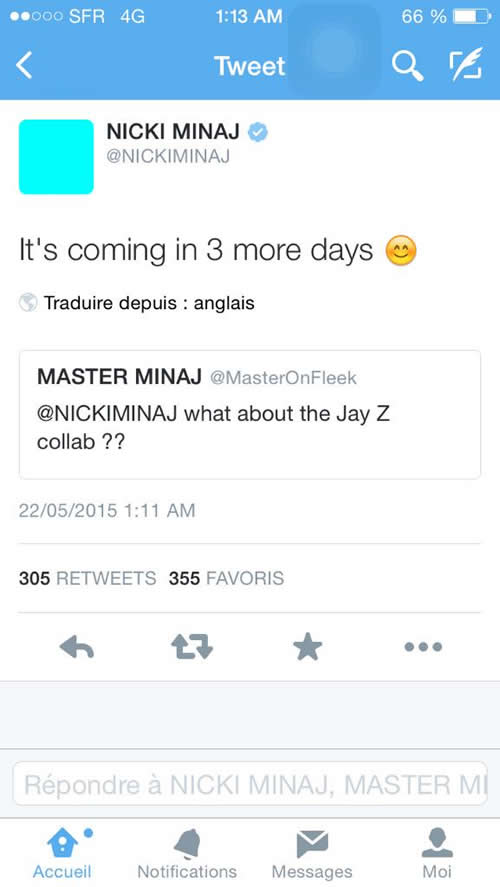 Nicki Minaj不小心透露了与Jay Z的新动向..瞬间删除推特 (图片)