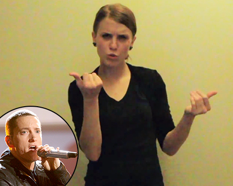 超级震撼!! 女子用手语同步每个单词演绎Eminem超级单曲Lose Yourself (视频)