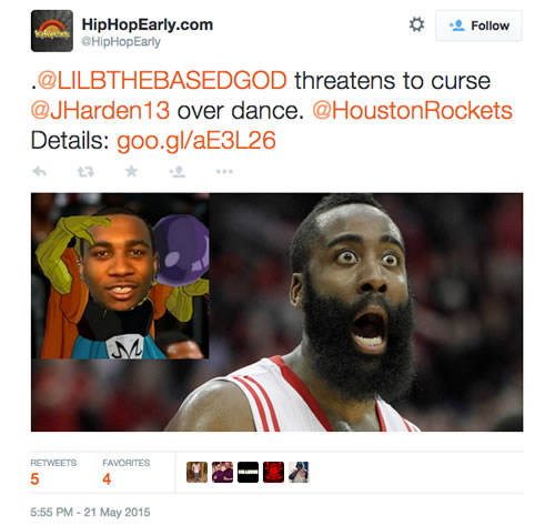 天才的Meme制造者们恶搞NBA火箭队巨星哈登被说唱歌手Lil B诅咒的后果 (10张搞笑照片)