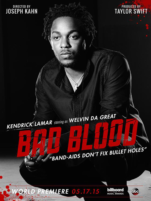 Taylor Swift与嘻哈分不开..她让好朋友Kendrick Lamar进入Bad Blood官方MV (照片)