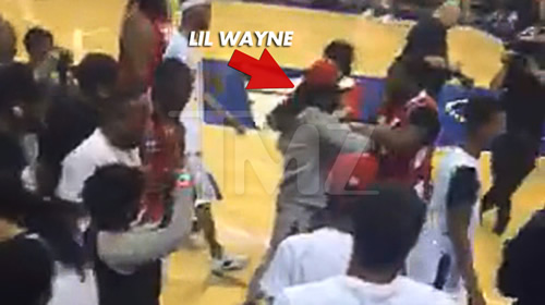 生活够爆裂!! Lil Wayne房车被枪击后..又在阻止暴力慈善篮球活动上遇到黑哨向裁判吐口水引发冲突 (图片)