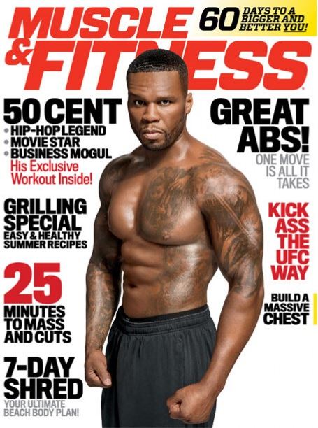 硬汉50 Cent登上杂志封面秀肌肉..看了他的才发现自己的不算什么 (照片)