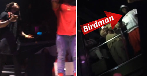事情越来越丑陋! 大老板Birdman很不满Lil Wayne..把酒水洒到他头上..内讧升级到公共场合 (照片)