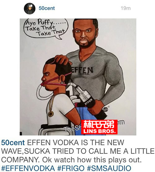 宣战! 破产的50 Cent开启战斗模式..向嘻哈大亨吹牛老爹宣战..绑架他强行灌伏特加 (照片)