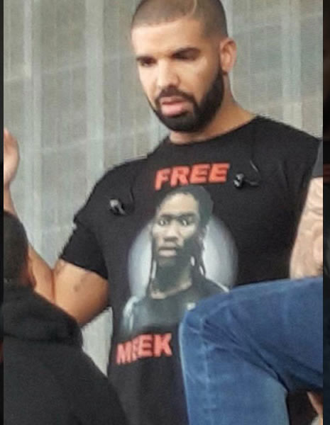 什么情况?! Drake穿上敌人Meek Mill的“Free Meek Mill” T恤..是讽刺还是和解? (照片)