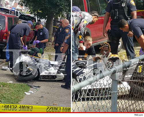 恐怖的事故!! 说唱新星Fetty Wap骑超级摩托遭遇大意外..被救护车紧急送进医院 (3张照片)