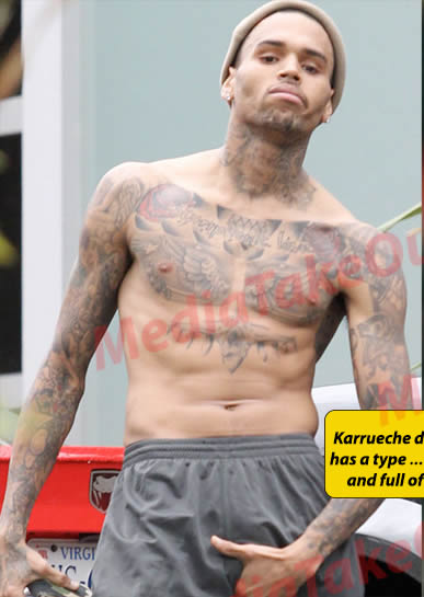 惊人的相似! Karrueche的曼联球星绯闻男友德佩和她前男友Chris Brown的纹身布局一模一样  (照片对比)