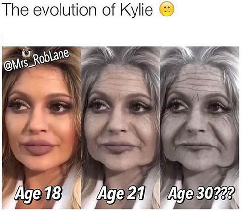 WTF?? 卡戴珊18岁妹妹Kylie Jenner突然变这样老了? 还是被PS恶搞? 看得吓一跳 (4张照片)