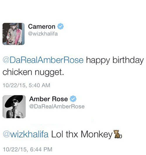 离婚了还打情骂俏..Wiz Khalifa和前妻Amber Rose演绎离婚后的“真感情” (照片)