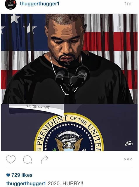 不是说着玩玩的..Kanye West竞选2020年美国总统得到好兄弟Lil Wayne死敌的支持 (照片)