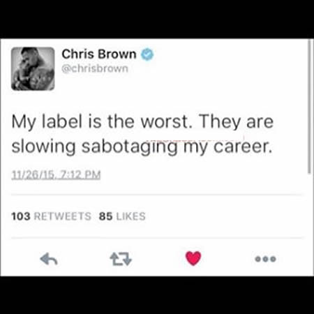 最垃圾的! Chris Brown公开臭骂他所在的厂牌 (图片)