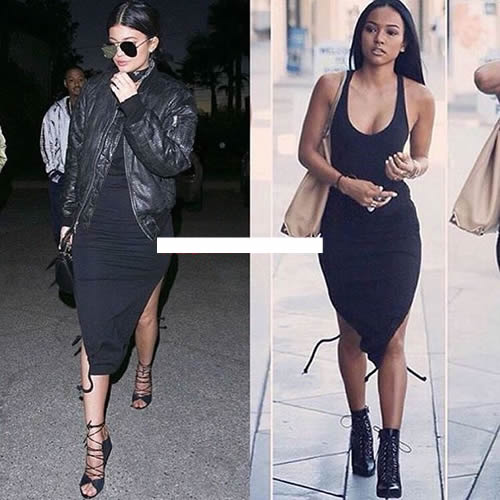 卡戴珊妹妹Kylie Jenner和Karrueche穿一样的时装谁更美? 人们的选择一边倒..难以置信 (照片)